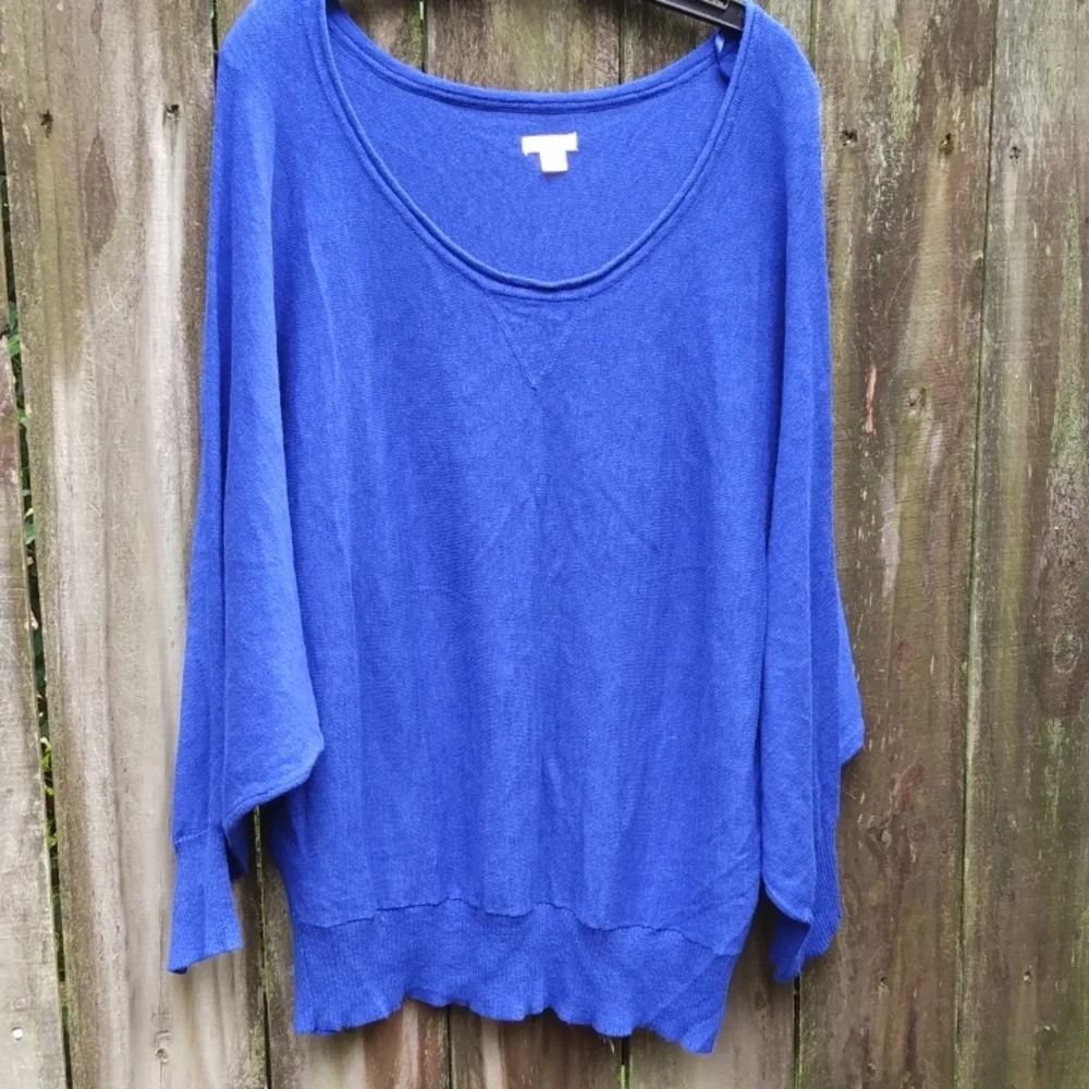 Royal Blue Ladies Batwing Sweater XL - Picture 3 of 8